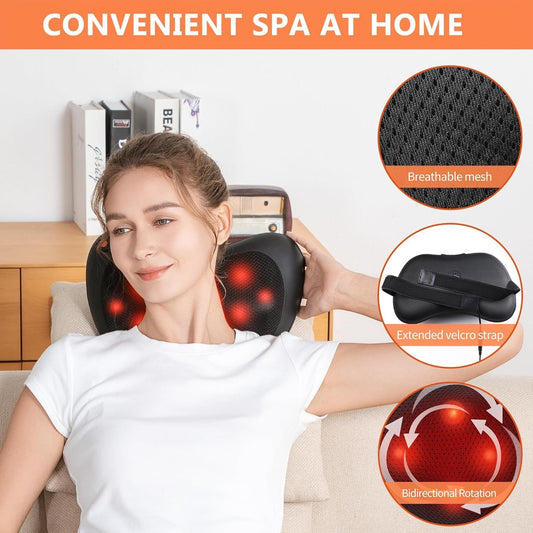 Neck and Back Massager with Heat Electric Shiatsu Deep Tissue