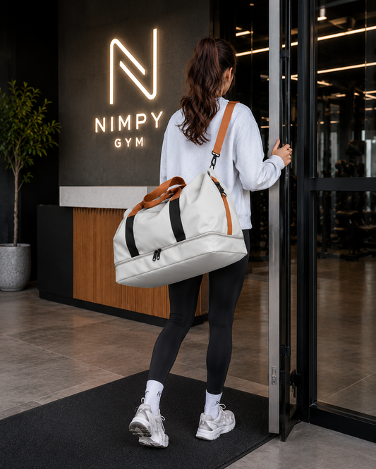 Large Travel Gym Bag with Shoe Compartment & Shoulder Strap