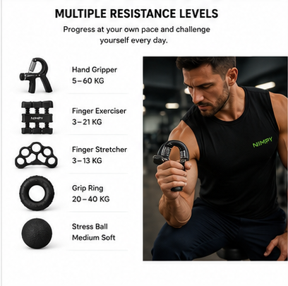 5-In-1 Complete Grip Strength Trainer Kit
