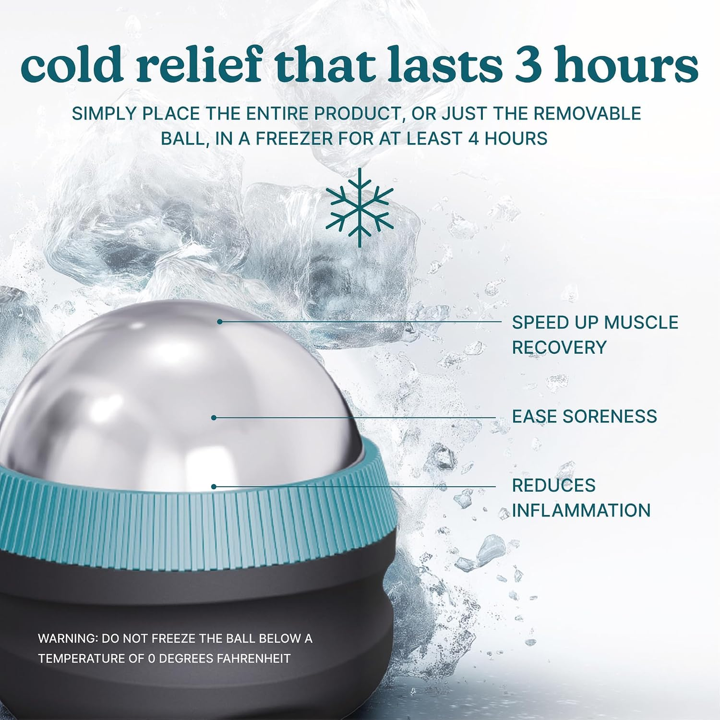Icyglide Massage Roller Ball, Cryo Ball Cold Therapy for Rapid Pain Relief