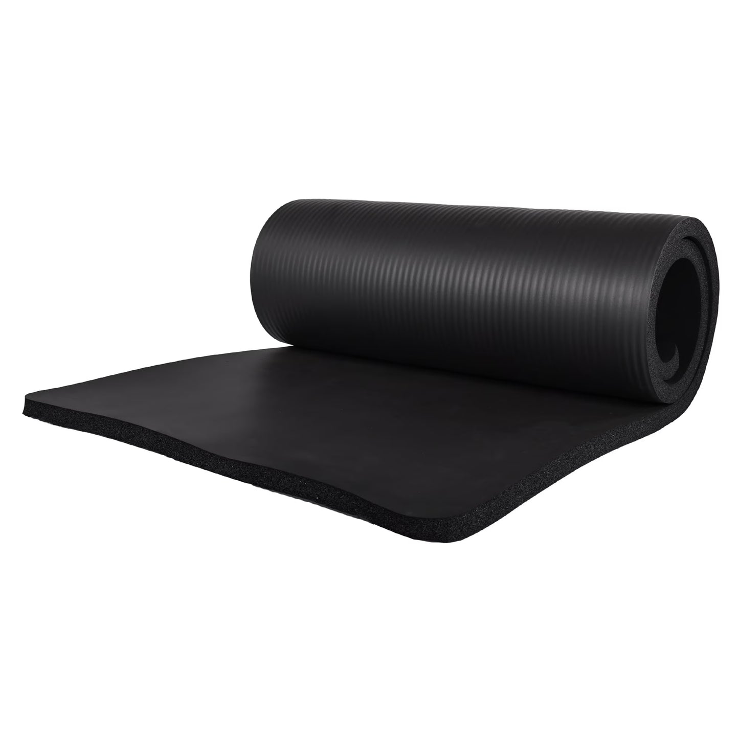 Fitness 7 Pc Yoga Set W/ Mat, Stretch Strap, & Knee Pad, Black