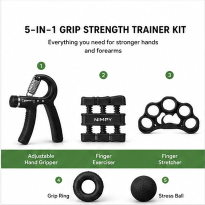 5-In-1 Complete Grip Strength Trainer Kit