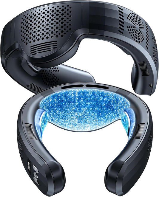 Portable Neck Fan Air Conditioner,2026 Wearable Neck Cooler with 3 Cooling Plates,4739 Sq Mm Cooling Area,3D Airflow,6000Mah USB-C Rechargeable Personal Fan,Quiet Cooling Fan for Travel Office Outdoor
