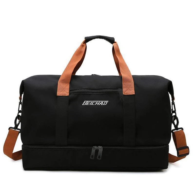 Large Travel Gym Bag with Shoe Compartment & Shoulder Strap