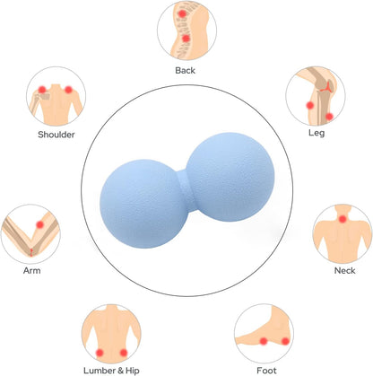 Hard Peanut Massage Ball, Double Lacrosse Massage Ball (Blue)
