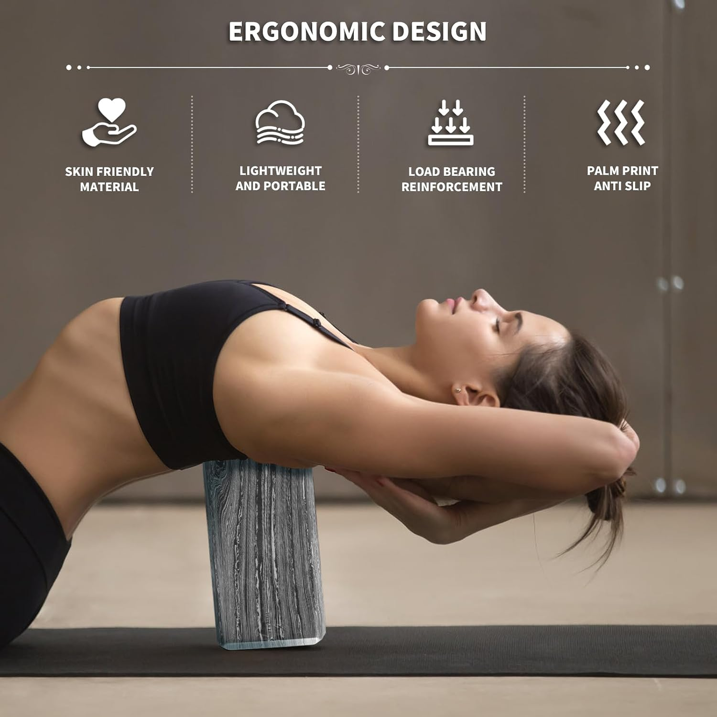 2-Pack Yoga Blocks, High-Density 9"X6"X3" Yoga Brick Foam Blocks