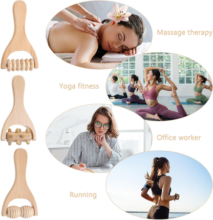 Wood Therapy Massage Tools & Rollers(3Pcs )