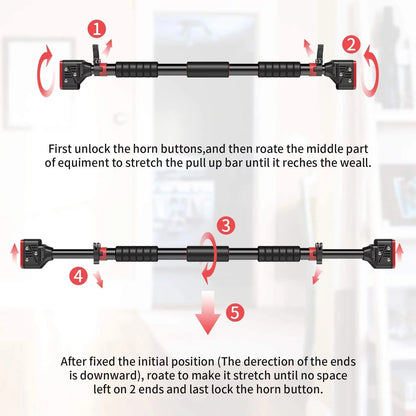 Adjustable Doorway Pull-Up Bar – No-Screw Chin-Up Bar for Home Gym Strength Training