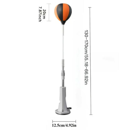 Adjustable 55-66 Inch Boxing Reflex Ball with Suction Cup Base Height 