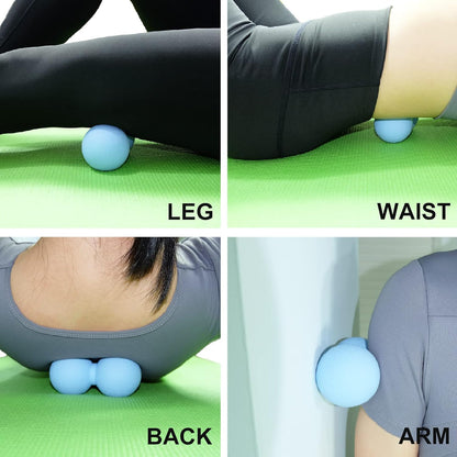 Hard Peanut Massage Ball, Double Lacrosse Massage Ball (Blue)