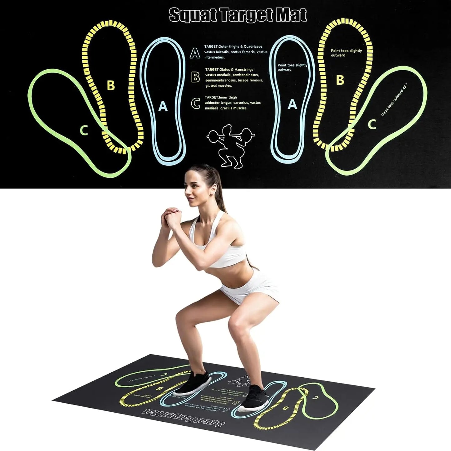 Anti-Slip Squat Pad Set, Durable Non-Skid Training Mat for Home and Gym Use, Ideal Exercise Equipment for Fitness Enthusiasts, Gym Accessories, Gym Floor Mat, Exercise Mat Tiles
