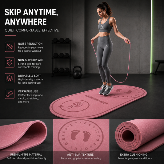 Anti-Noise Jump Rope Mat Tpe Non-Slip Exercise Yoga Mat Home Gym Shock Absorption Pad Portable Outdoor Fitness Accessories