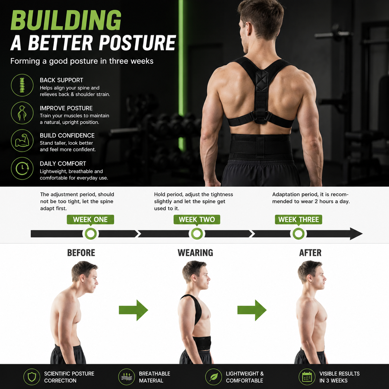 Adjustable Posture Corrector Back Support Shoulder Back Brace Posture Correction Spine Posture Corrector Postural Fixer Tape
