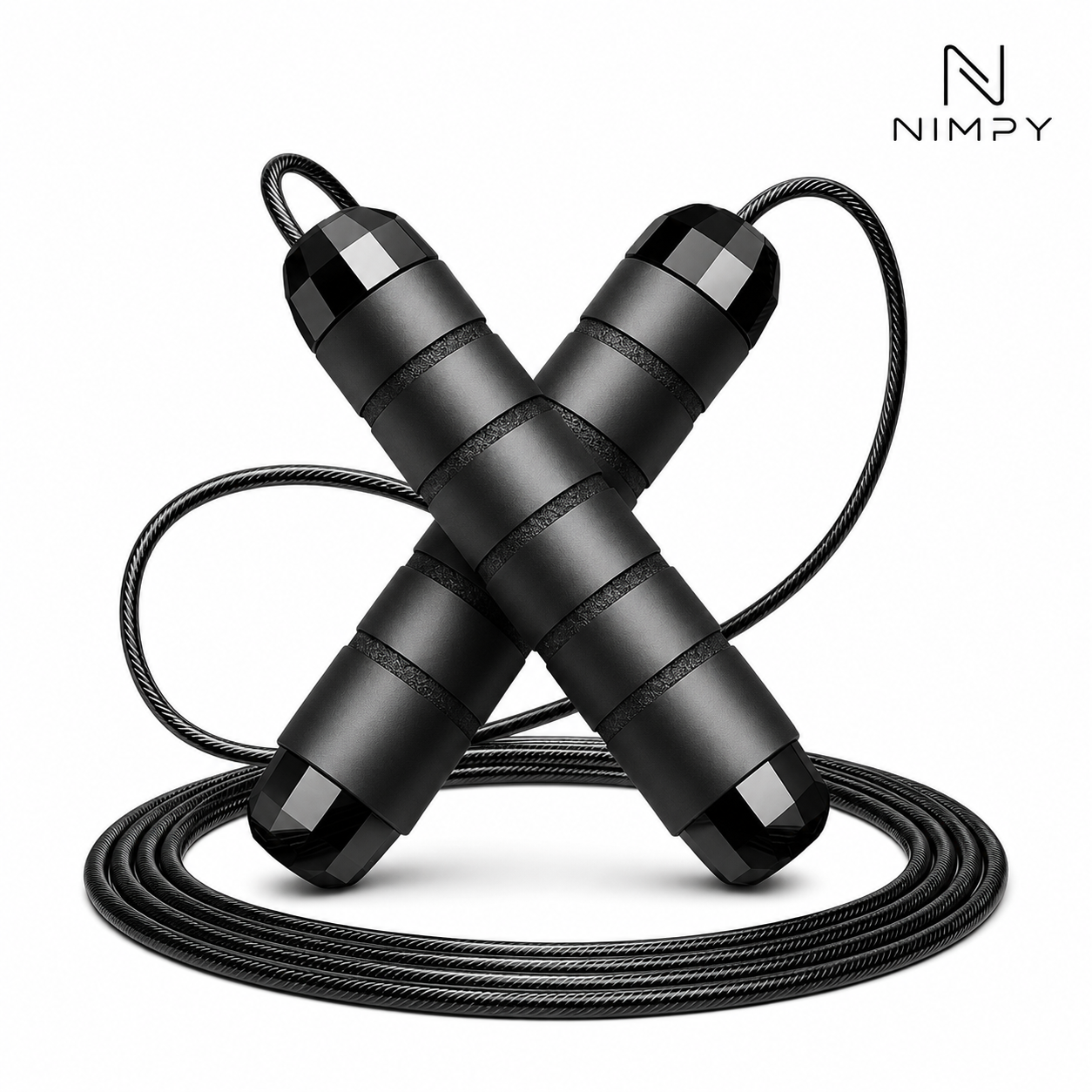 Adjustable Speed Jump Rope with Ball Bearings & Tangle-Free Steel Cable
