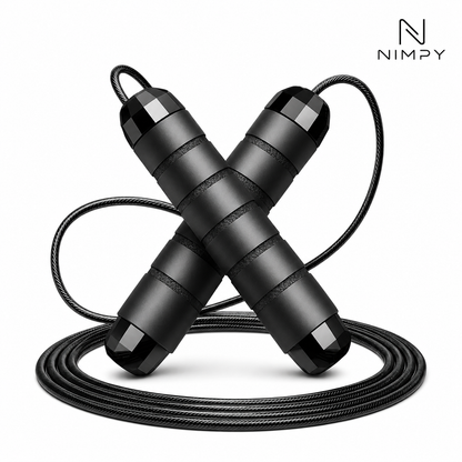 Adjustable Speed Jump Rope with Ball Bearings & Tangle-Free Steel Cable
