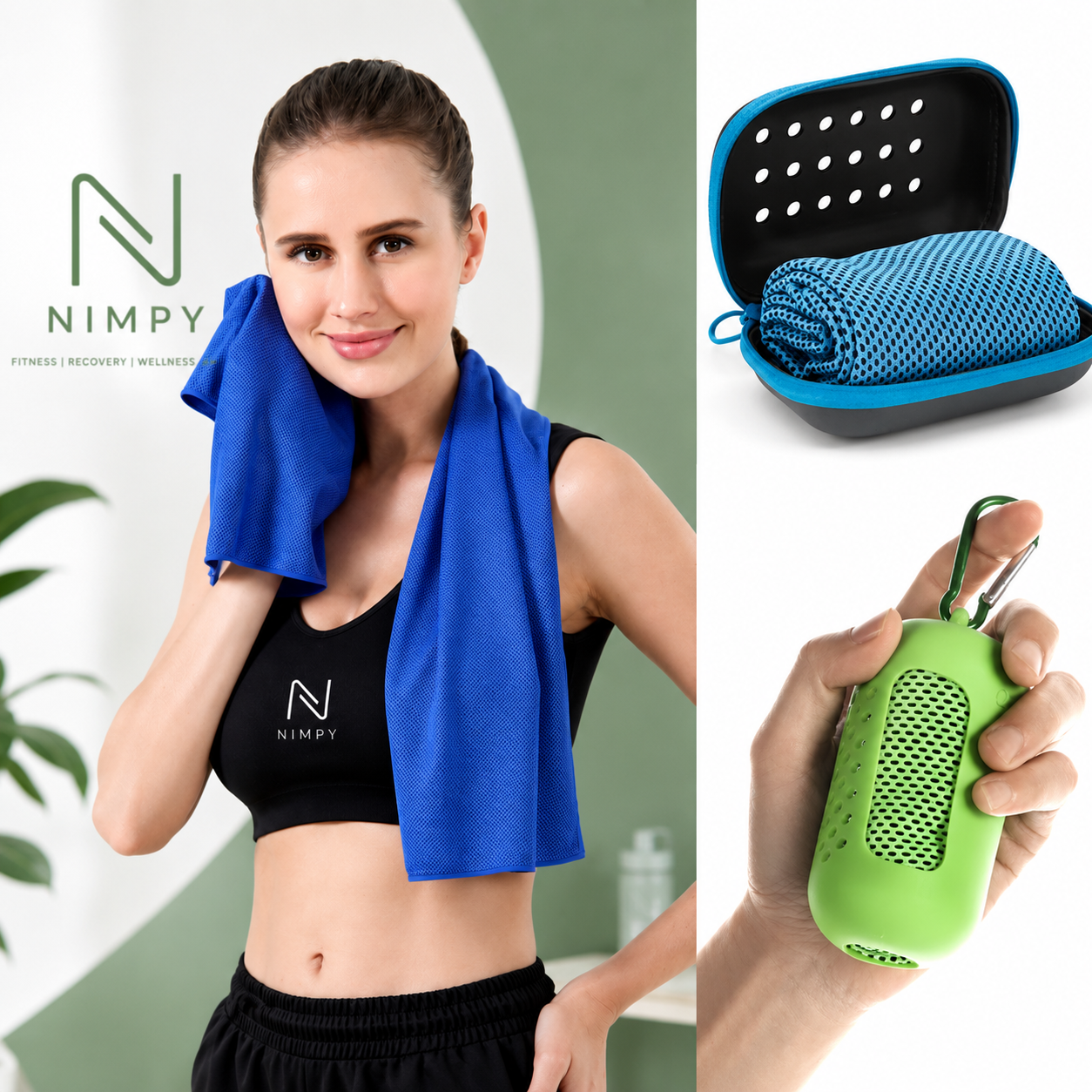 Quick-Dry Cooling Sports Towel with Silicone Carry Case