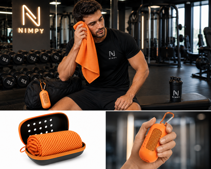 Quick-Dry Cooling Sports Towel with Silicone Carry Case
