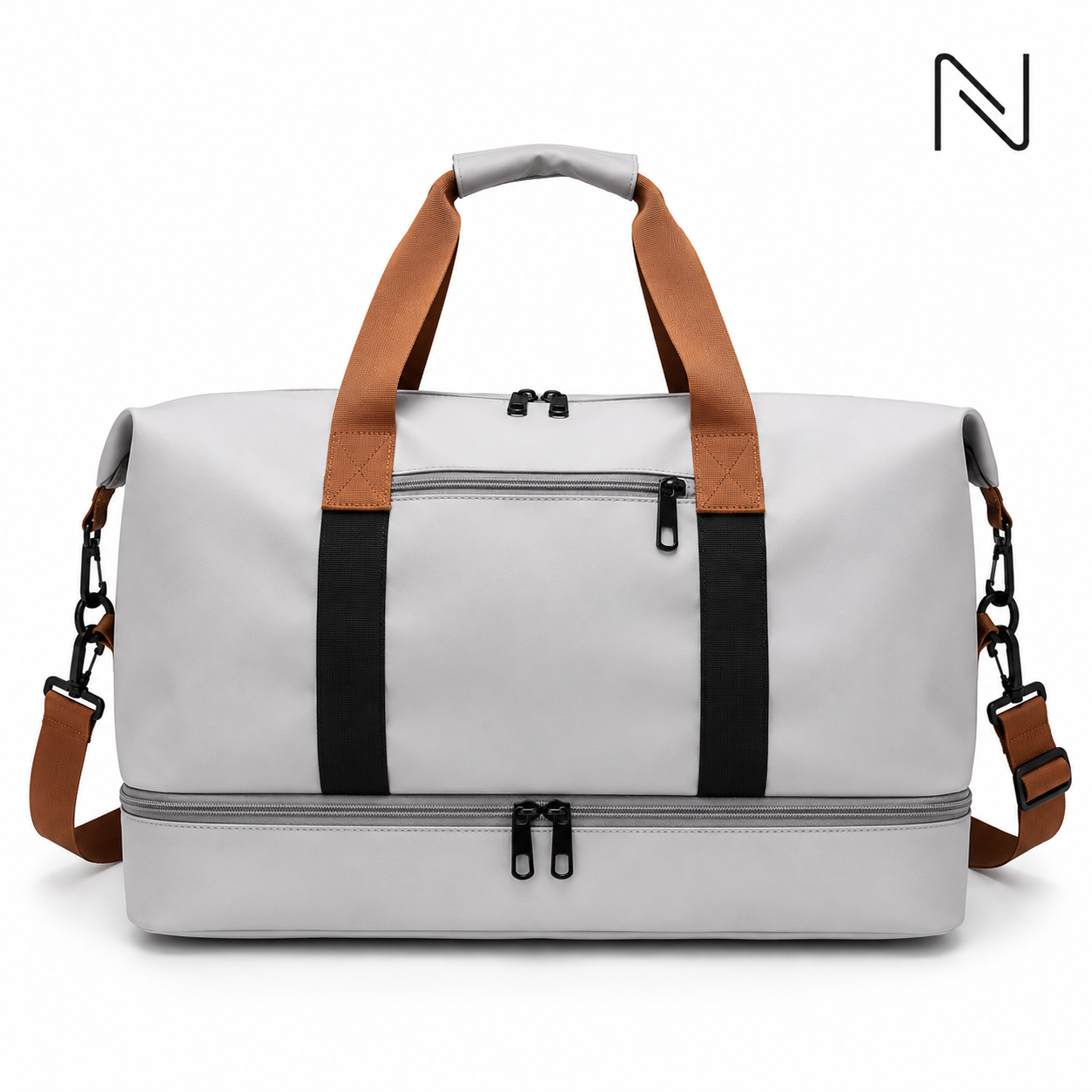 Large Travel Gym Bag with Shoe Compartment & Shoulder Strap
