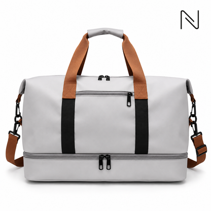 Large Travel Gym Bag with Shoe Compartment & Shoulder Strap