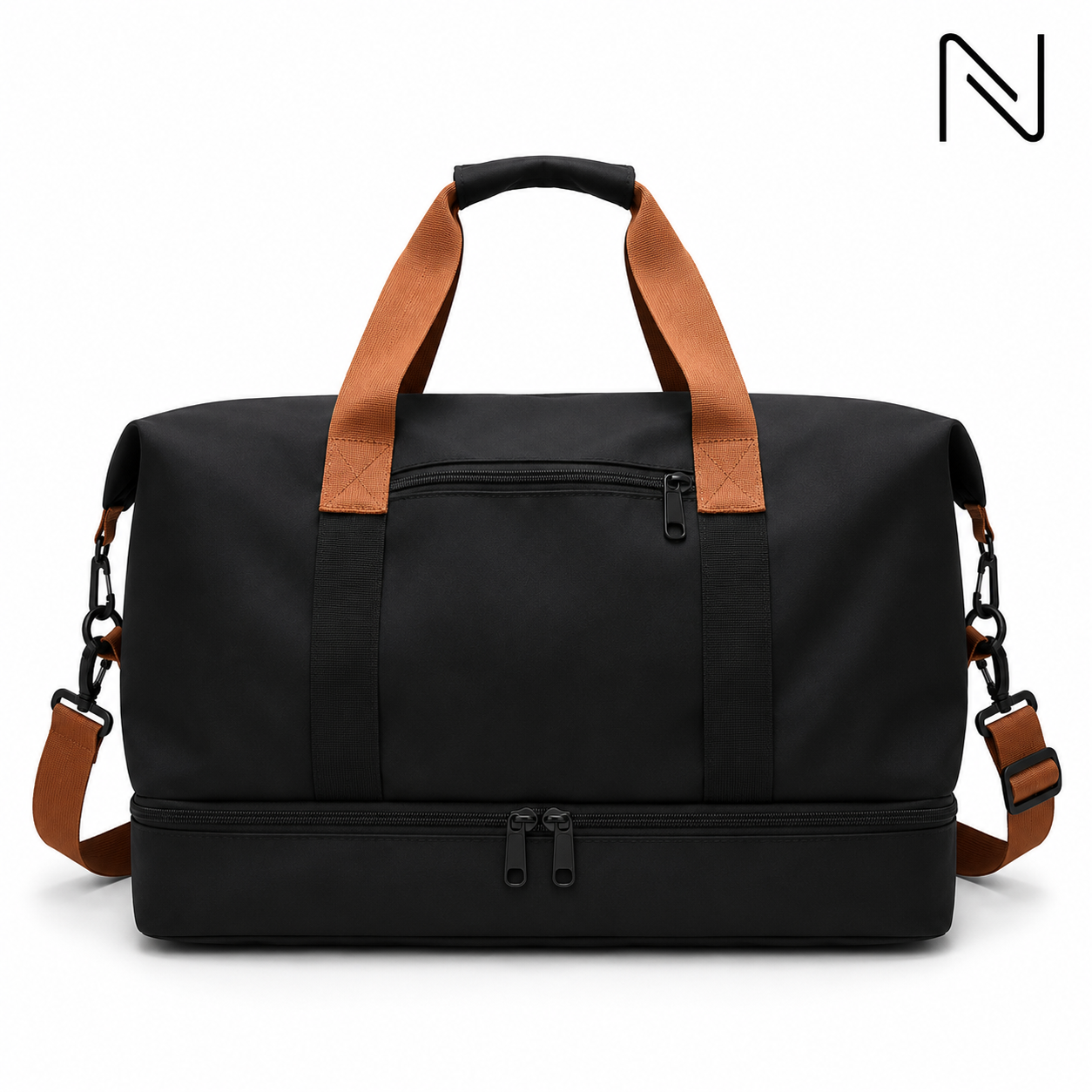 Large Travel Gym Bag with Shoe Compartment & Shoulder Strap
