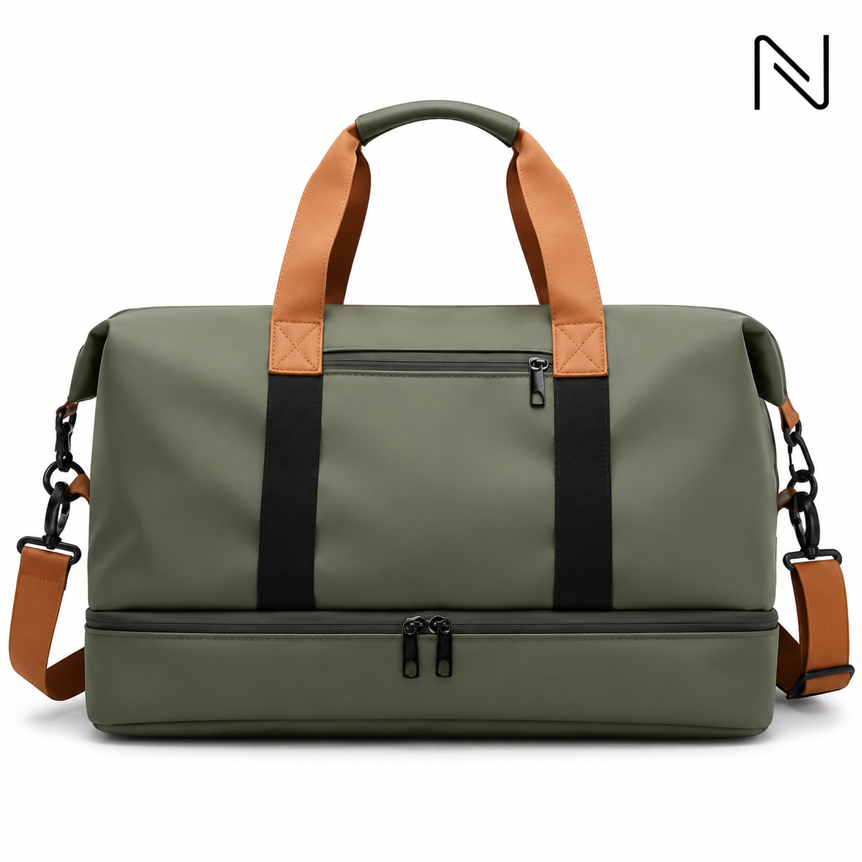 Large Travel Gym Bag with Shoe Compartment & Shoulder Strap