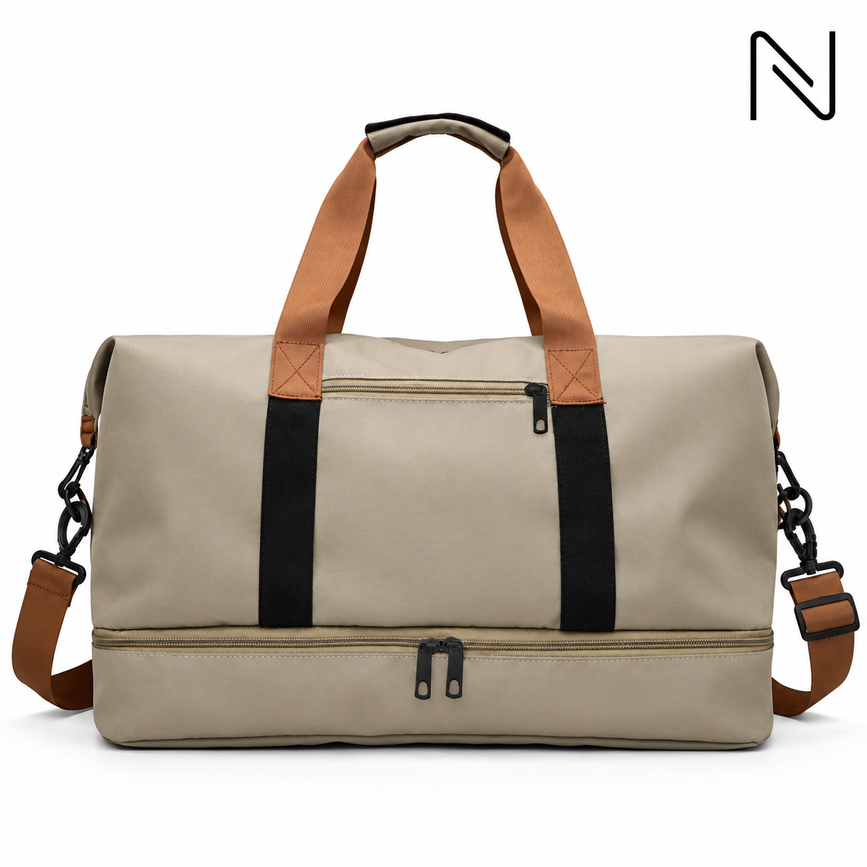 Large Travel Gym Bag with Shoe Compartment & Shoulder Strap