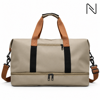 Large Travel Gym Bag with Shoe Compartment & Shoulder Strap