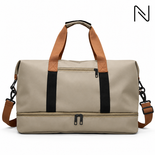 Large Travel Gym Bag with Shoe Compartment & Shoulder Strap