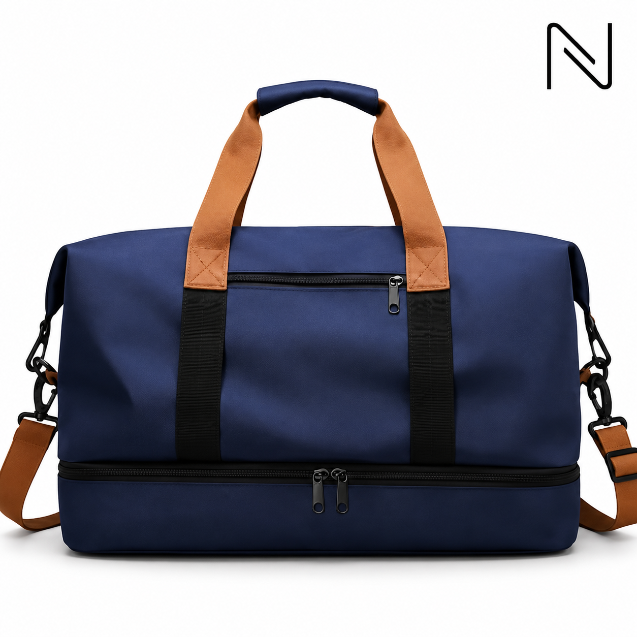 Large Travel Gym Bag with Shoe Compartment & Shoulder Strap
