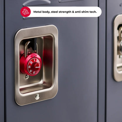 School Locker 3-Digit Combination Padlock, Color Variety