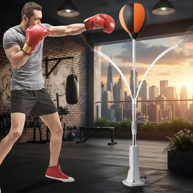 Adjustable 55-66 Inch Boxing Reflex Ball with Suction Cup Base Height 