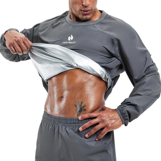 Men Sauna Suit Sweat Suits Durable Gym Exercise Workout Jacket