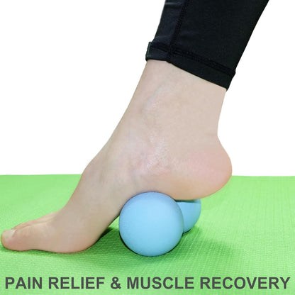 Hard Peanut Massage Ball, Double Lacrosse Massage Ball (Blue)