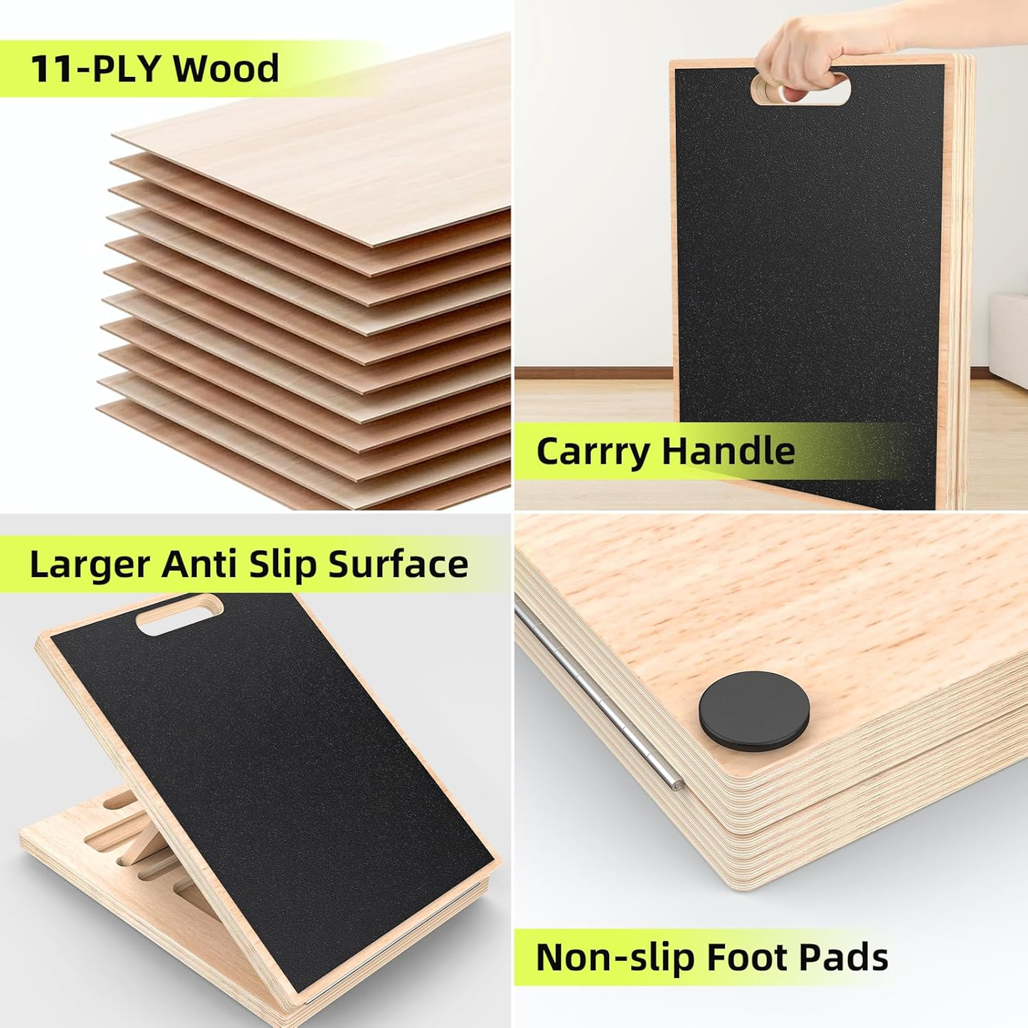 Adjustable Wooden Slant Board for Calf Stretching ,Portable Calf Strecther Incline Board for Knees Ankle Heel Feet Leg,Slanted Board for Physical Therapy
