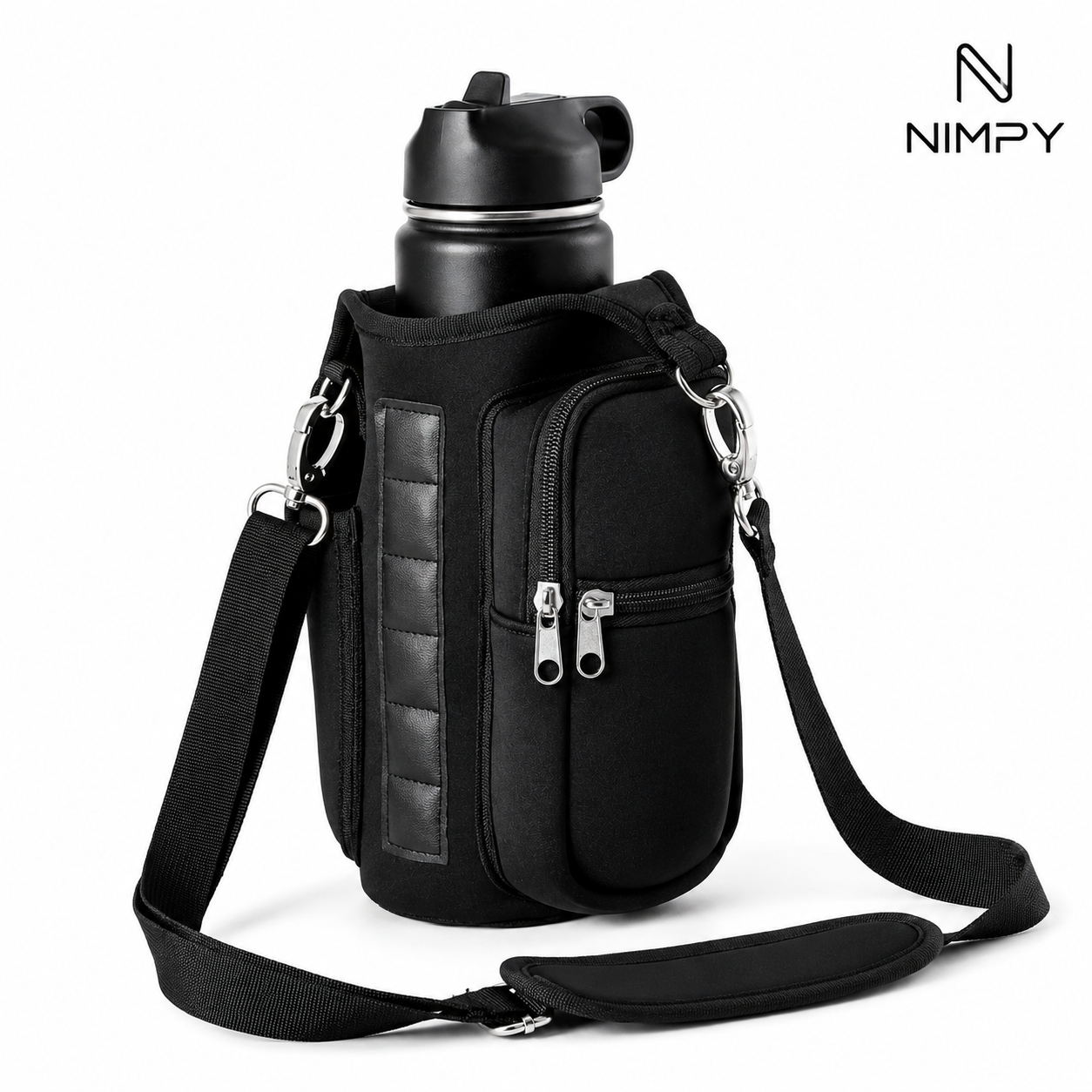 Magnetic Water Bottle Holder with Phone Pocket | NIMPY