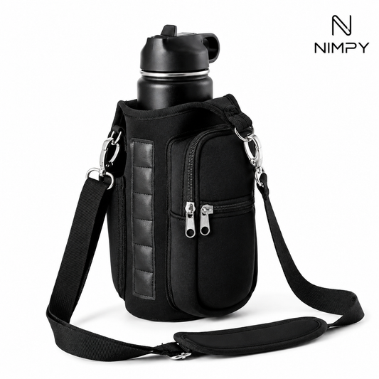Magnetic Water Bottle Holder with Phone Pocket | NIMPY