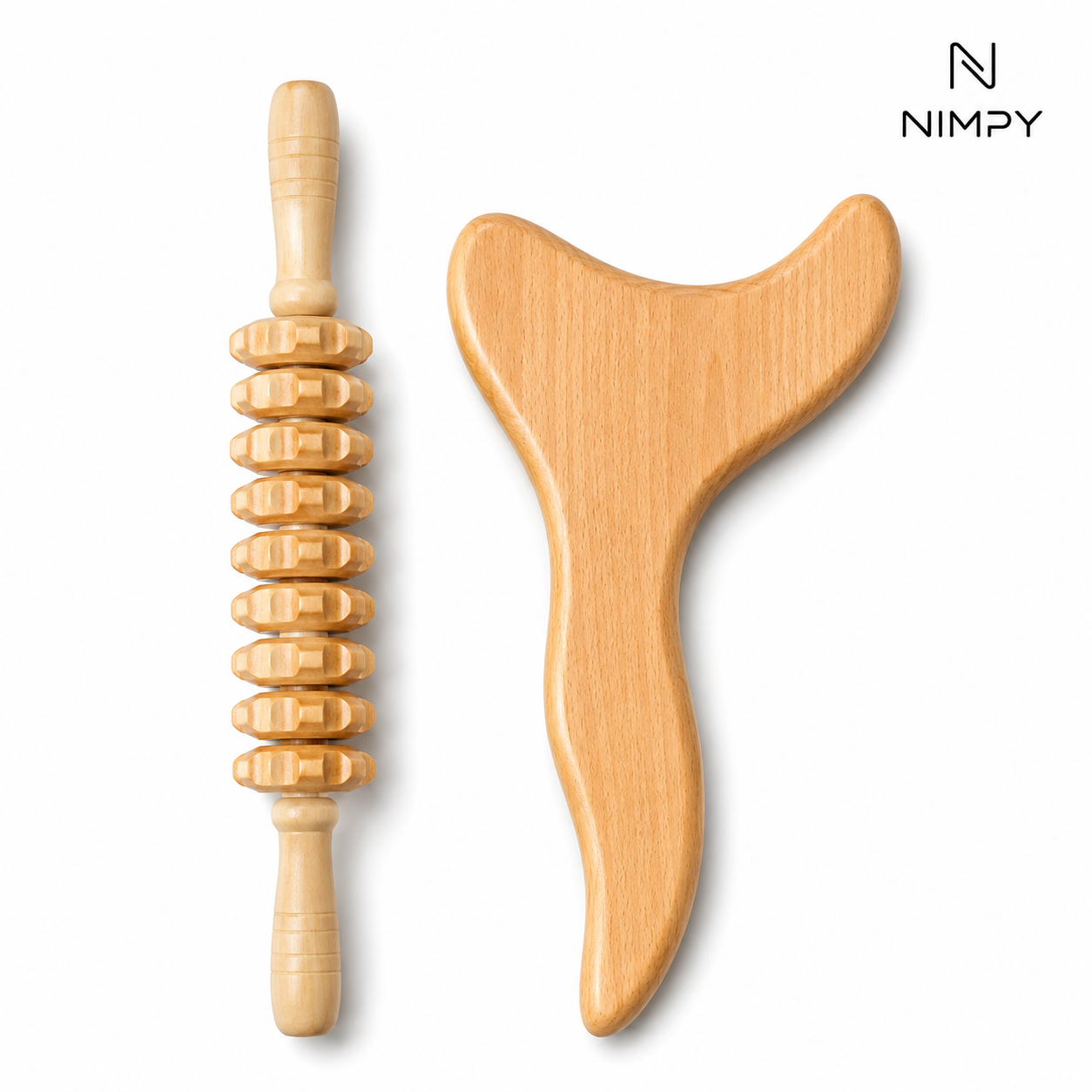 Wooden Gua Sha Tools Lymphatic Drainage Tool (2 Pcs)