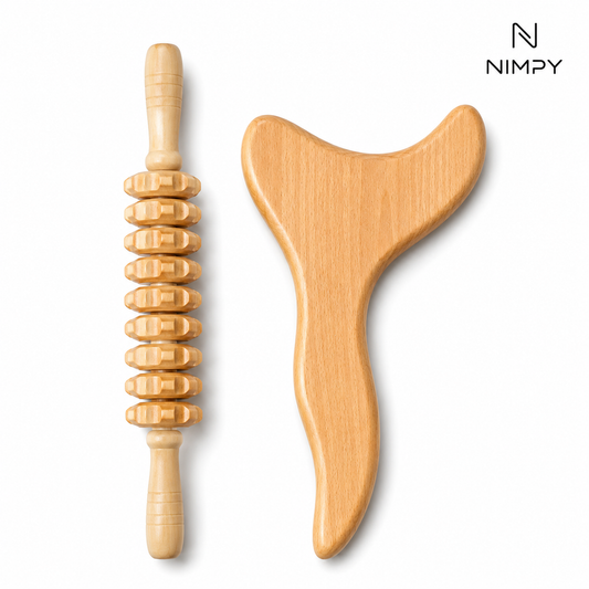 Wooden Gua Sha Tools Lymphatic Drainage Tool (2 Pcs)