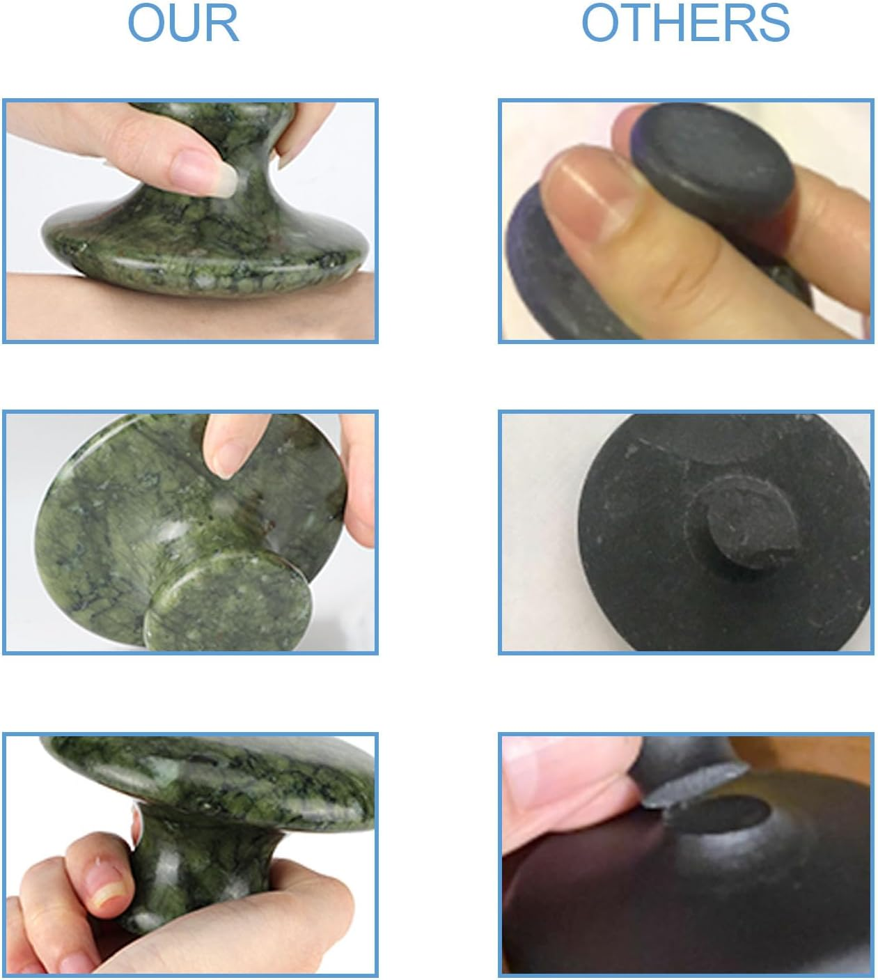 Massage Stone, 3.5Inch Natural Hot Rocks, Body Gua Sha Massage Tool for Cellulite Massage, Lymphatic Drainage, Relieve Tension and Muscle Pain