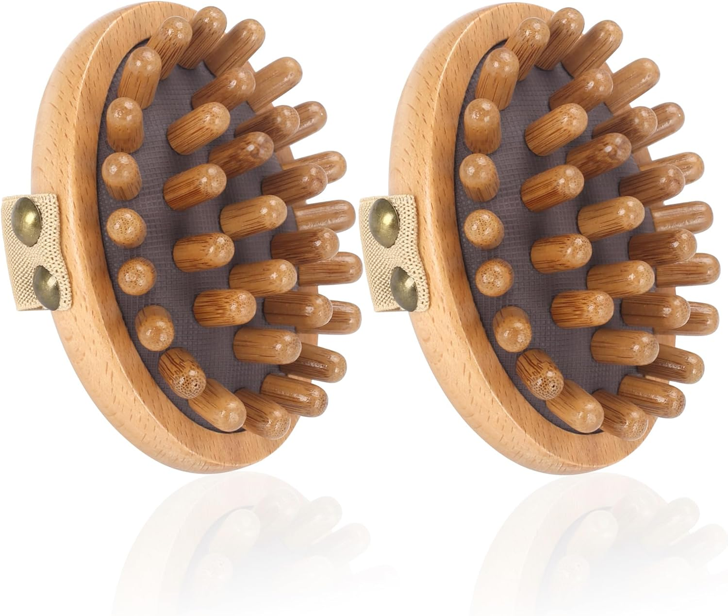 Wood Therapy Massage Tools - 2-Pack Wooden Meridian Massage Brush for Cellulite, Lymphatic, Drainage, Massage Brush for Belly Muscle Pain Relief & Body Shaping
