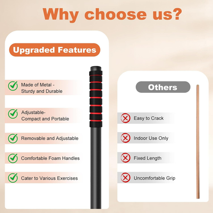 Yoga Stick Sturdy Steel For Flexibility and Balance