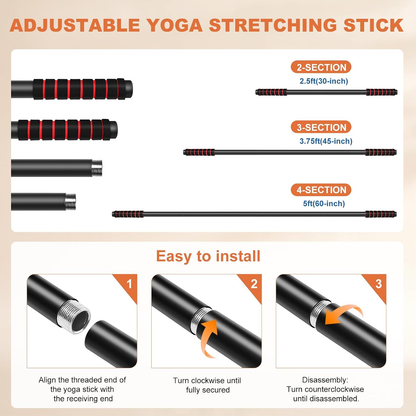 Yoga Stick Sturdy Steel For Flexibility and Balance