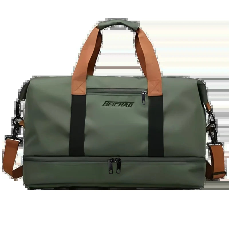 Large Travel Gym Bag with Shoe Compartment & Shoulder Strap
