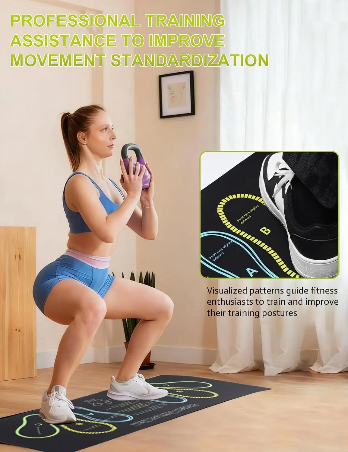 Anti-Slip Squat Pad Set, Durable Non-Skid Training Mat for Home and Gym Use, Ideal Exercise Equipment for Fitness Enthusiasts, Gym Accessories, Gym Floor Mat, Exercise Mat Tiles
