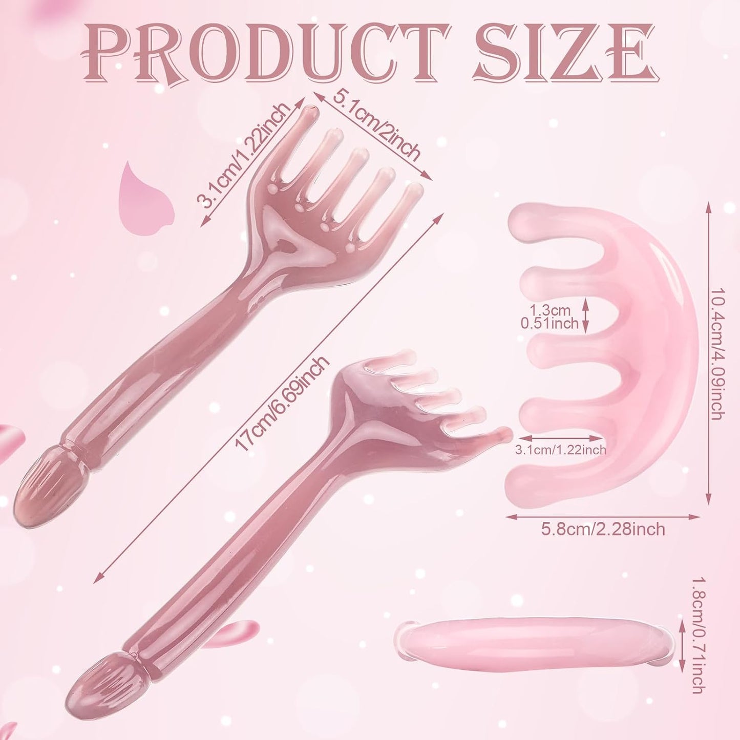 3 Pack Head Massager Scalp Comb Resin Scalp