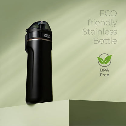 ™ 18 Oz Premium Stainless Steel Water Bottle with Straw Lid | NIMPY