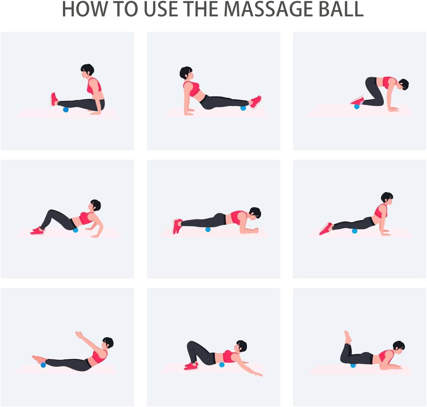 Hard Peanut Massage Ball, Double Lacrosse Massage Ball (Blue)