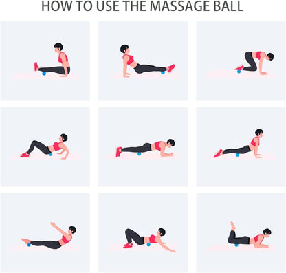 Hard Peanut Massage Ball, Double Lacrosse Massage Ball (Blue)