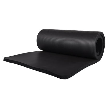 Fitness 7 Pc Yoga Set W/ Mat, Stretch Strap, & Knee Pad, Black