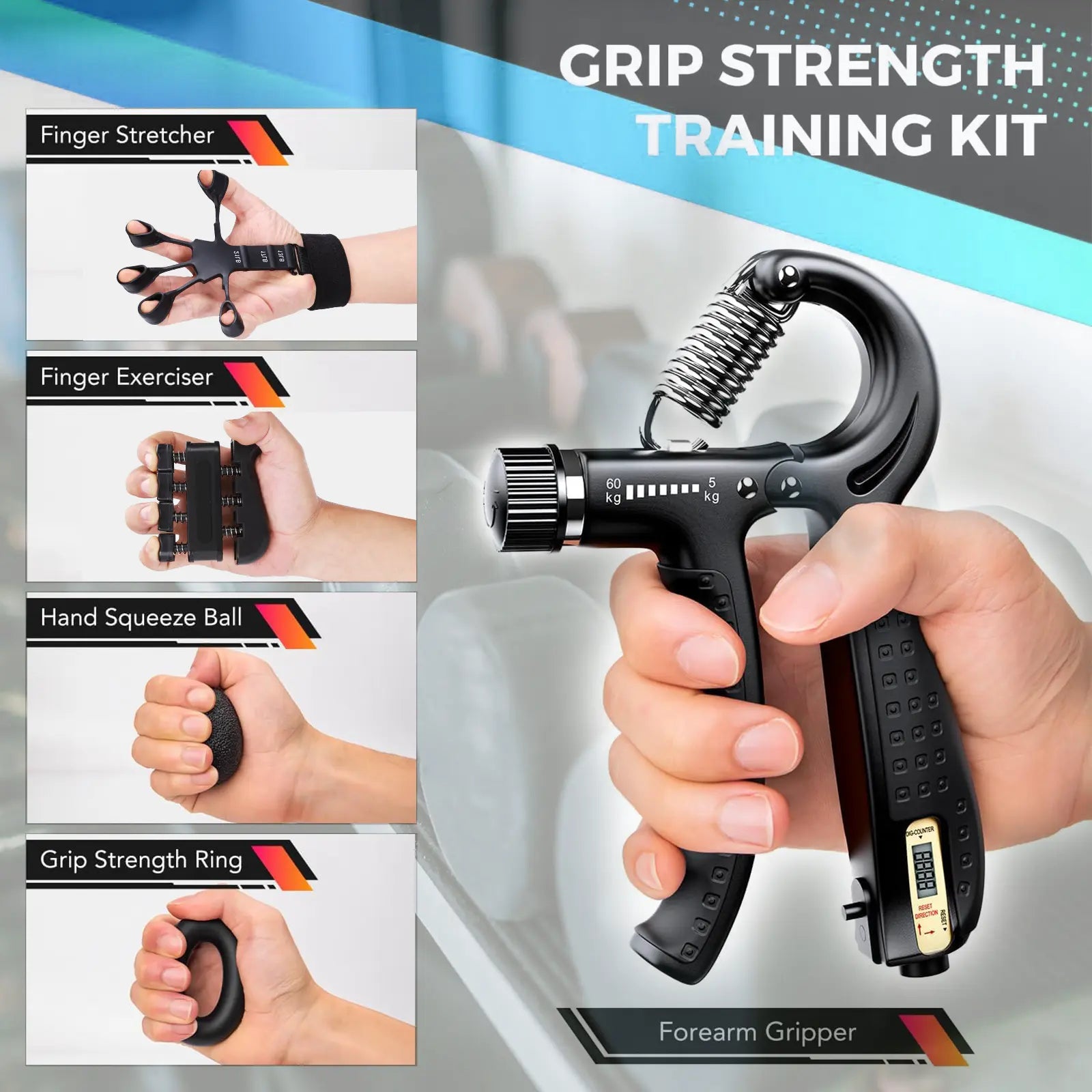 5-In-1 Complete Grip Strength Trainer Kit